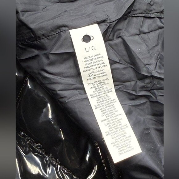 🆕 ALO YOGA 🧿 NWOT Snomoto Puffer Jacket, Black Patent Finish - Sz L / US 12-14 - Picture 16 of 16
